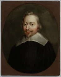 Portræt af John Pym (olie på kobber)